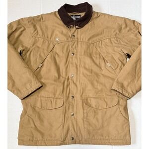 WYOMING TRADERS - Men's Canvas Fur Lined Full Zip Snap Barn Chore Jacket - 3XL